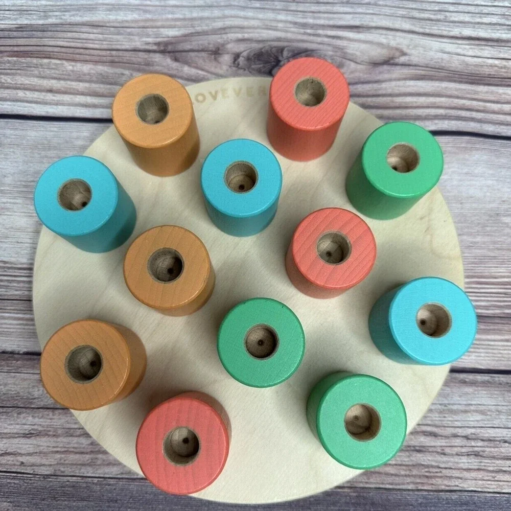Lovevery Wooden Stacking Pegboard Toy‎